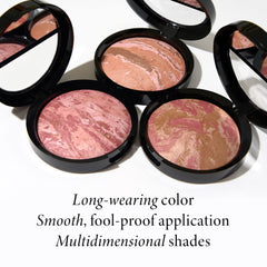 Laura Geller New York Baked Blush-n-Bronze Marbleizado: radiancia suave con tono rosado y bronce.