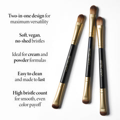 Brocha vegana y libre de crueldad de Laura Geller New York para maquillaje responsable.