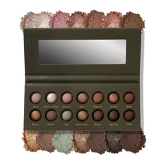 Palette d'ombres terreuses Laura Geller New York pour un look naturel.