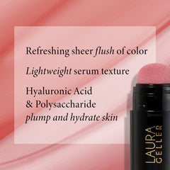 Application au doigt avec Laura Geller Serum Blush Tint pour une finition lumineuse