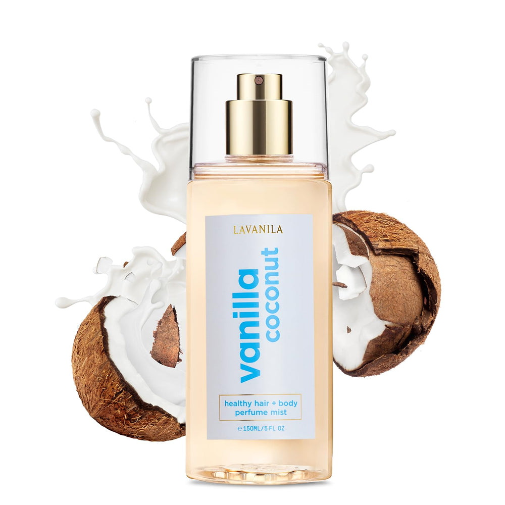 Bruma perfumada LAVANILA: botella elegante para perfumar piel y cabello.