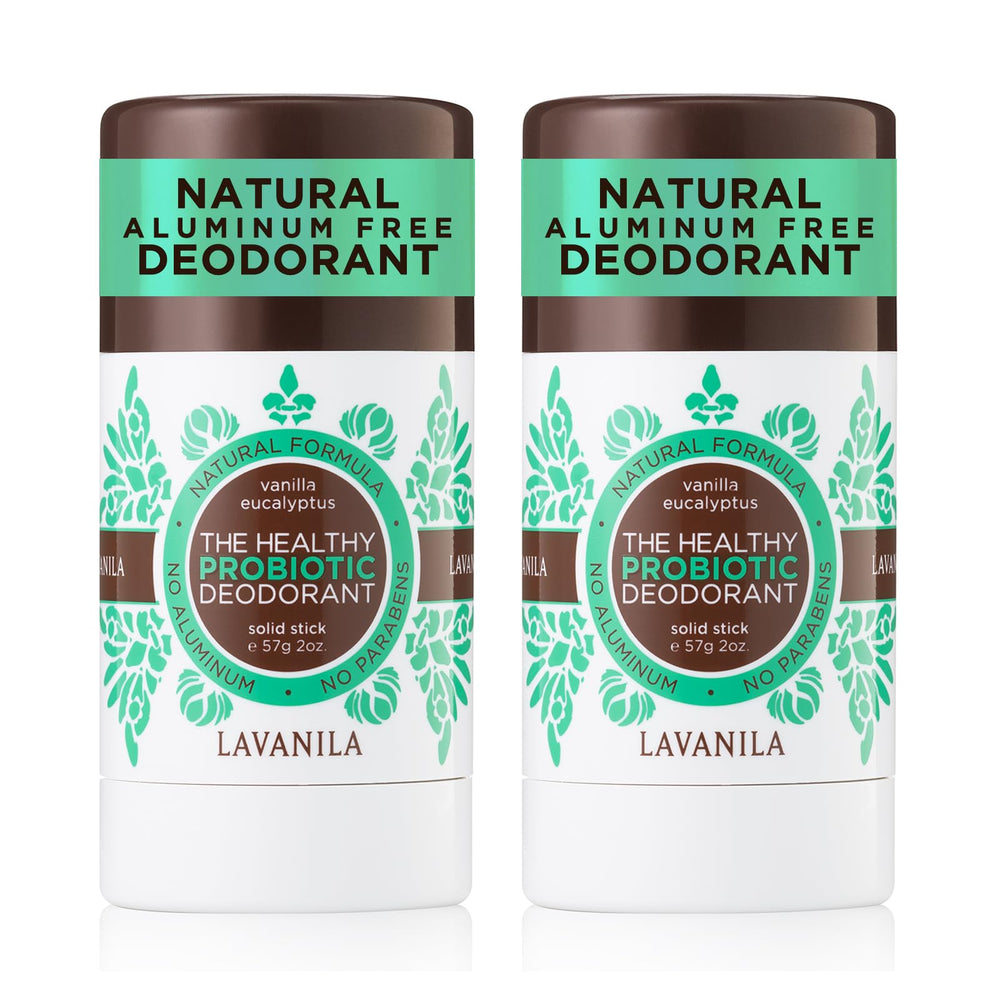 Desodorante Lavanila Vanilla Eucalipto en barra frente, aroma fresco y sin aluminio.