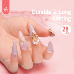 Lavender Violets deshidratador uñas, envase frontal y fácil manejo