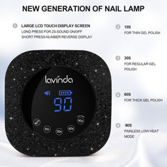 Lavinda 54W lámpara UV, panel pantalla LCD para ajustar tiempos con precisión