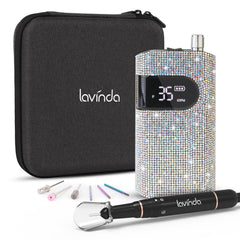 Lavinda Diamante 35000rpm: caja y taladro, listo para uso doméstico y profesional.