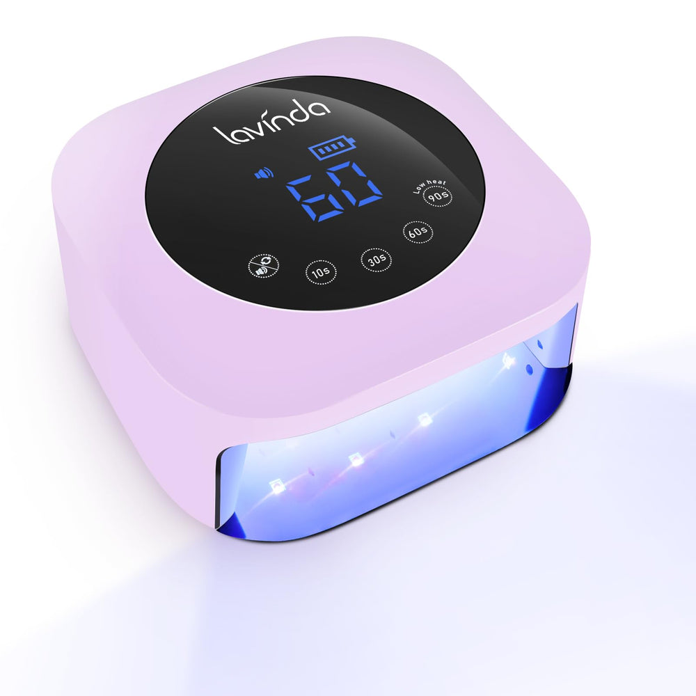 Lavinda lampara uvi diseno mate macaron purpura, estetica elegante y limpieza facil.