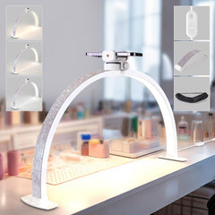 Lavinda Lámpara media luna de 29'' para mesa de uñas, cobertura amplia de iluminación.