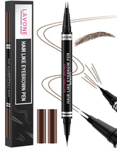 LAVONE lápiz cejas 2 en 1 con punta ultrafina para trazos naturales