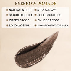 Pomada para cejas LAVONE color Marrón Oscuro con fijación suave.