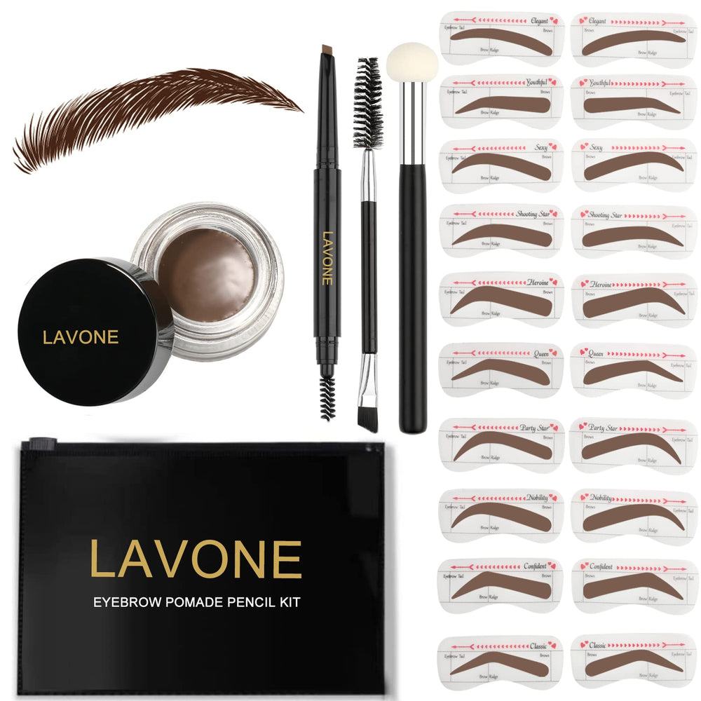LAVONE sello y plantilla para cejas para definición rápida y duradera.