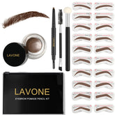 LAVONE sello y plantilla para cejas para definición rápida y duradera.