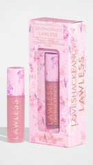 Lawless brillos labiales rosados en tubo compacto para retoques rápidos.
