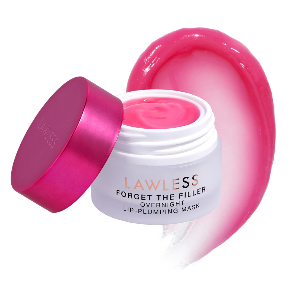 Lawless mascarilla labial nocturna envase rosa para hidratación profunda.