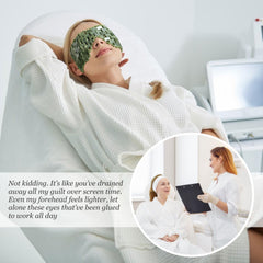 LazyGa mascarilla de jade para ojos en uso mientras se duerme