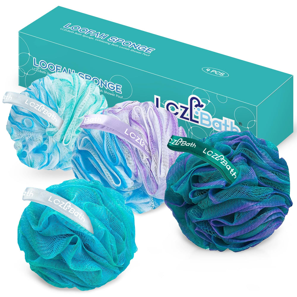 LCZLBath esponja ducha cuatro colores frontal: exfolia suavemente para una piel renovada