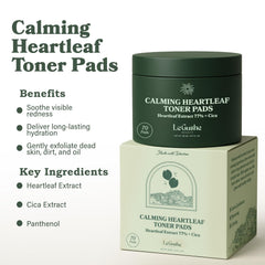 Aplicación diaria de LE GUSHE Heartleaf Toner Pad para calmar irritación.