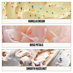 Le Monde Gourmand Confetti Dorés, vainilla crema suave para aroma envolvente.