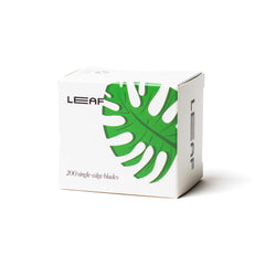 Leaf Shave cuchillas de una sola hoja platinadas para afeitado suave y consistente.