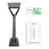 Leaf Shave navaja de seguridad todo metal con cabeza pivotante para afeitado cercano