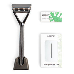 Leaf Shave navaja de seguridad todo metal con cabeza pivotante para afeitado cercano