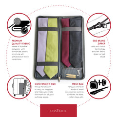 LeanTravel estuche organizador de corbatas: interior organizado para cuellos y accesorios.