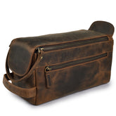 Leather Village bolso de aseo premium para viaje visto de frente.