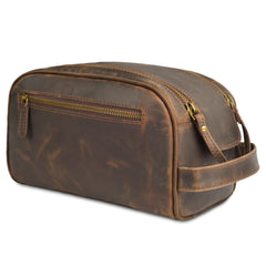 Trousse Leather Village en cuir buffle pleine grain, élégante et pratique pour voyager.
