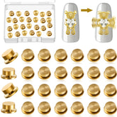Colgantes giratorios Leelosp para uñas en oro, ideal para manicura creativa.
