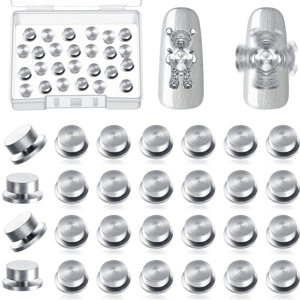 Leelosp adornos giratorios para uñas en acero inoxidable, ideal para diseños duraderos y brillantes.