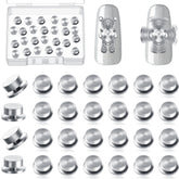 Leelosp adornos giratorios para uñas en acero inoxidable, ideal para diseños duraderos y brillantes.