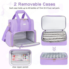 LEFOR·Z ranuras para 80 esmaltes de 15 ml, organización clara.