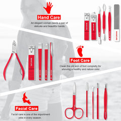 Kit de pedicura Leipple en estuche de cuero de lujo, organización superior