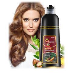 Leorx 3 en 1, cabello marrón en botella: color rápido y fácil de aplicar