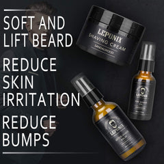 LEPONIX aceite pre-afeitado suaviza la barba antes del afeitado.