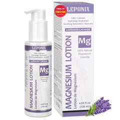 LEPONIX loción magnesio lavanda en botella para relajación nocturna