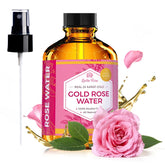 Leven Rose 24K Gold Rose Water Toner bottle for radiant skin and balanced pH.