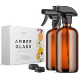 LiBa frasco vidrio ambar 16oz protege ingredientes sensibles y luz solar