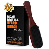 LIBERHAUS Cepillo para barba con mango de madera, vista frontal para control preciso en casa.