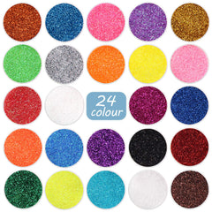 LICOOL GLITTER brillo fino 24 colores para resina y maquillaje, ideal para detalles brillantes