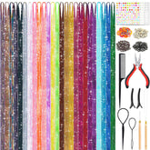 LifeisLuck kit de brillantes para cabello, 25 colores, lista para crear peinados.