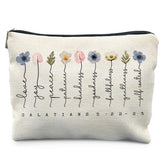Likjad bolsa maquillaje cristiana con flores, ideal para uso diario
