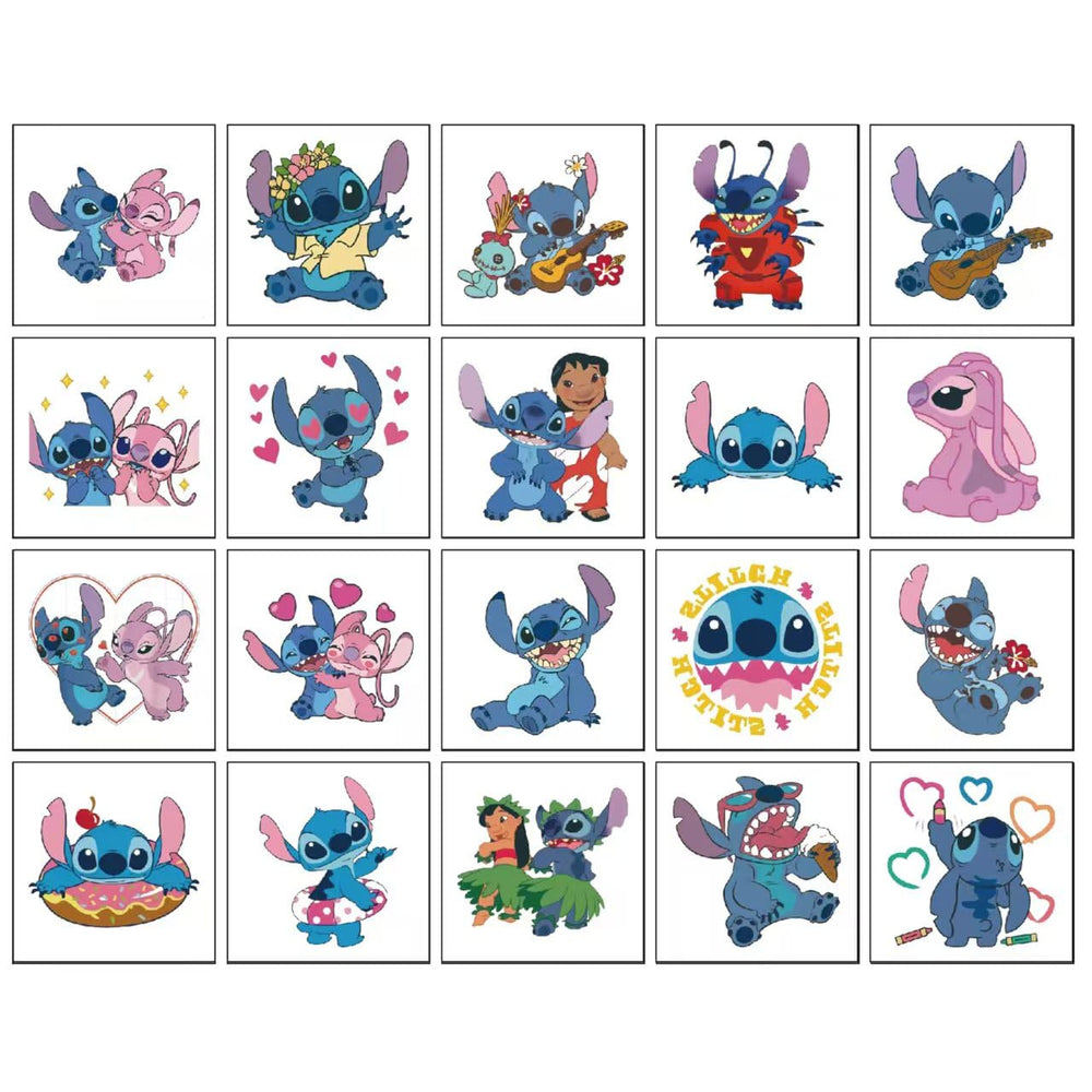 Tatuajes temporales de Stitch de Lilo y Stitch, 20 hojas, aspecto realista para fiesta.