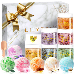 Caja regalo Lily Roy con set spa de lujo, ideal para almacenamiento y regalo.