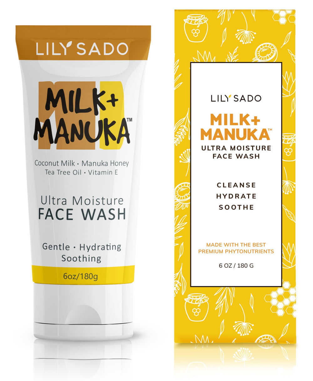 LILY SADO limpiador crema en bote con leche de coco y miel de Manuka para hidratación suave