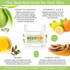 LILY SADO Tea+C te verde vitamina C ingredientes clave para piel saludable