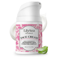 LilyAna Naturals crema facial cuello en botella para hidratación suave y rápida.