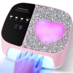 LimeGirl lámpara UV-LED para uñas, curado rápido y uniforme.