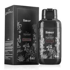 Limer shampoing colorant noir: bouteille prête pour une couleur naturelle durable.