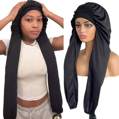 Gorro Limited Beauty para dormir 2 en 1 con trenzas largas protege el peinado durante la noche.
