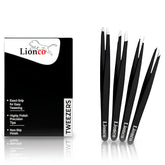 Pinzas inclinadas de LIONCO para cejas, definición y control antideslizante.